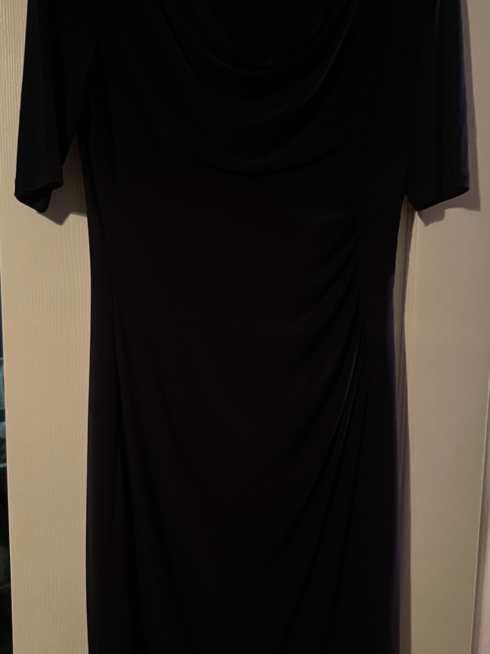 Lauren Ralph Lauren Navy Blue Mid Sleeve Cowel Neck Dress